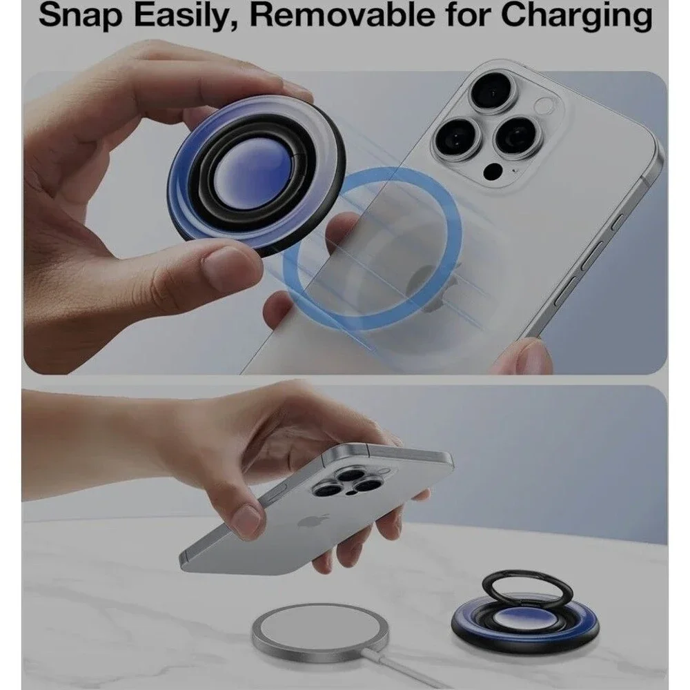 Phone Ring Grip for MagSafe with Fidget Spinner [2025] - 360° Black Galaxy - Picture 7 of 12